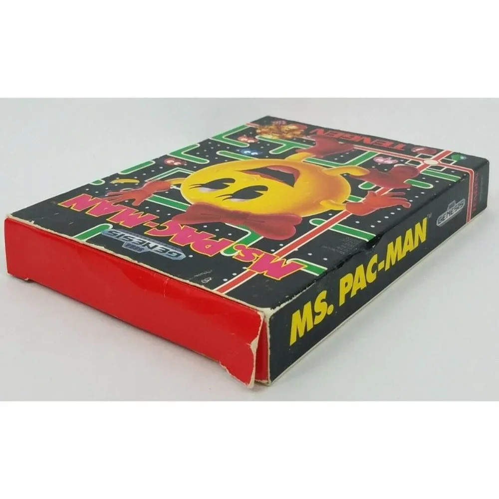 Ms. Pac-Man (Sega Genesis, 1991) Cardboard box, Cart & Manual COMPLETE CIB